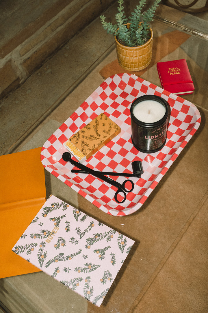 Large Red + White Checkerboard Trinket Tray - FORM + CONTENT