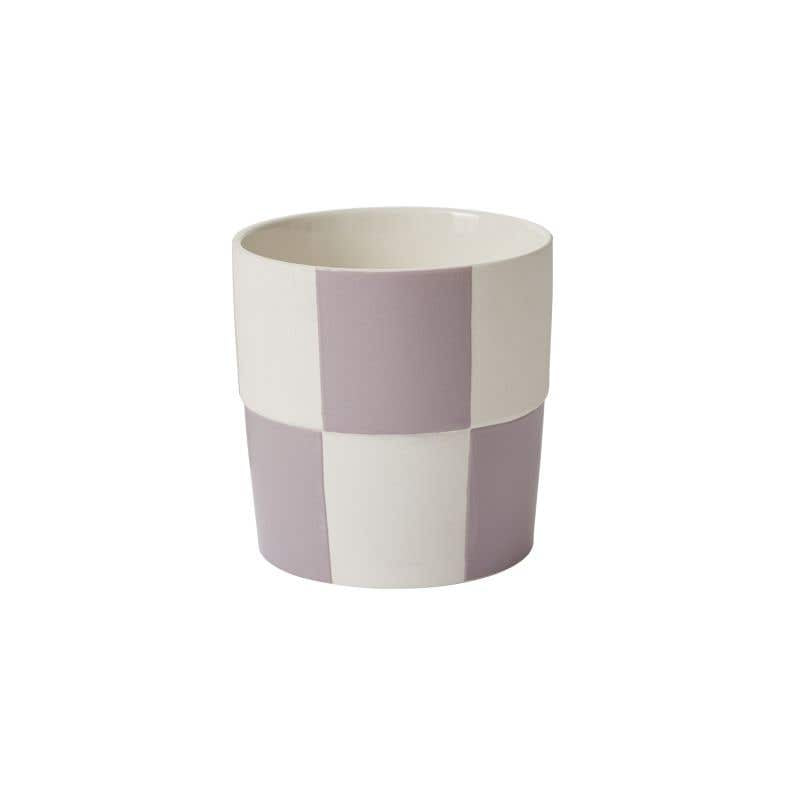 Purple Checkered Pot - FORM + CONTENT