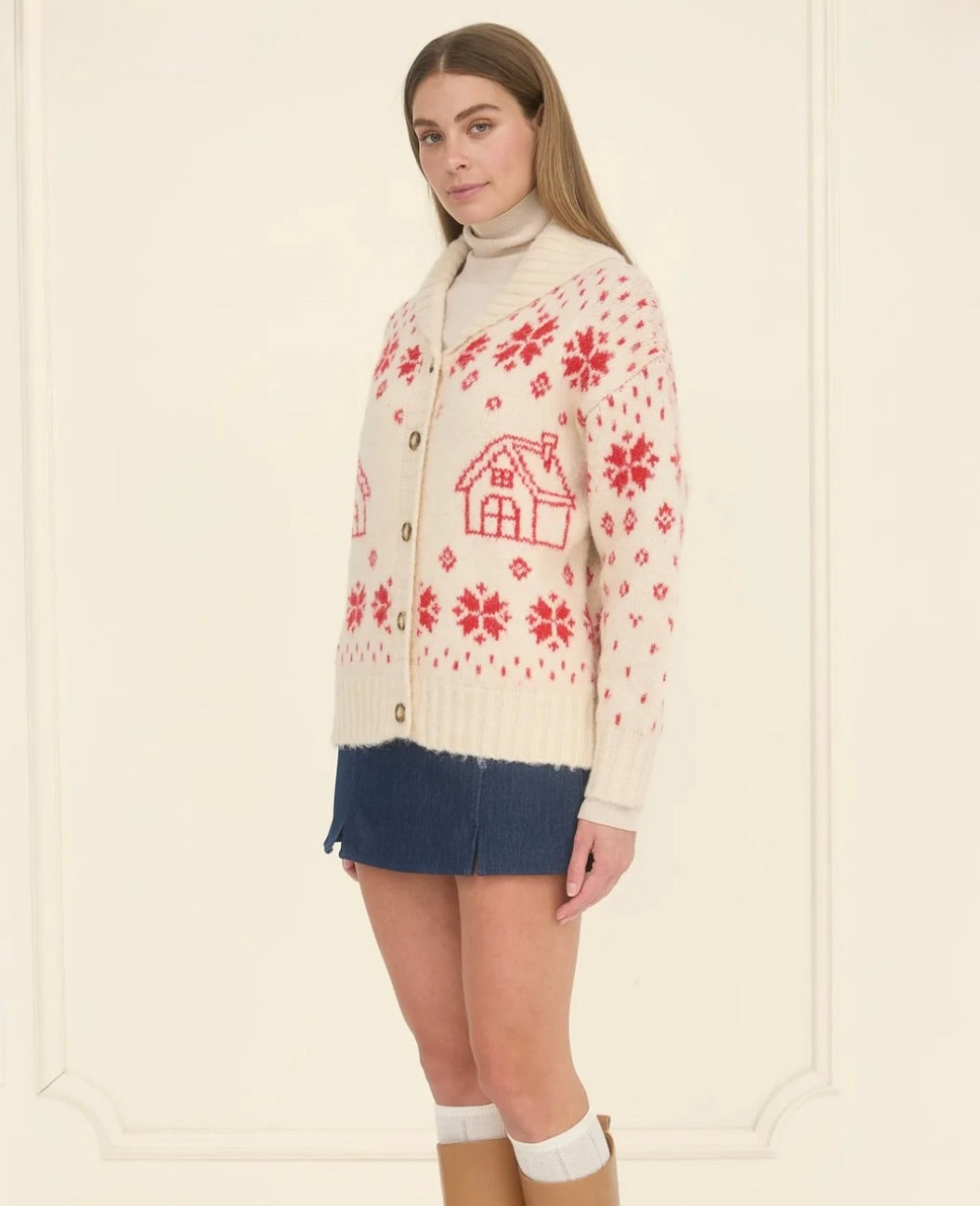 Moon River Button Up Sweater Cardigan. Made of soft knit material,