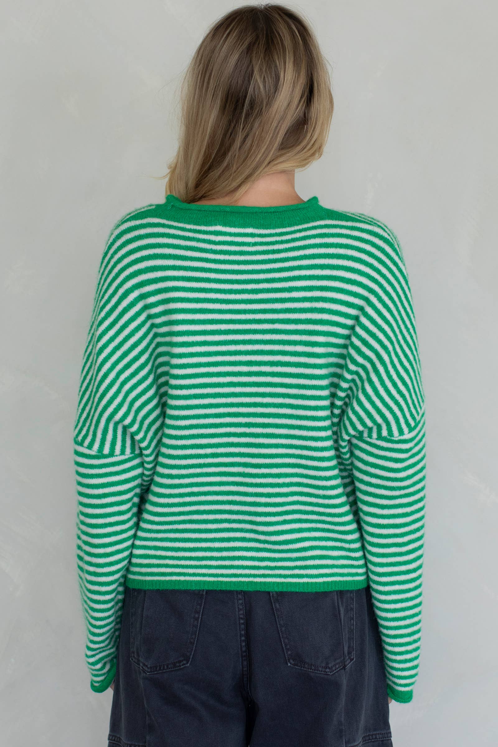 stripes - lightweight and rolled edge finish on the sleeves and collar.