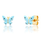 Enamel Butterfly Studs - Blue - FORM + CONTENT