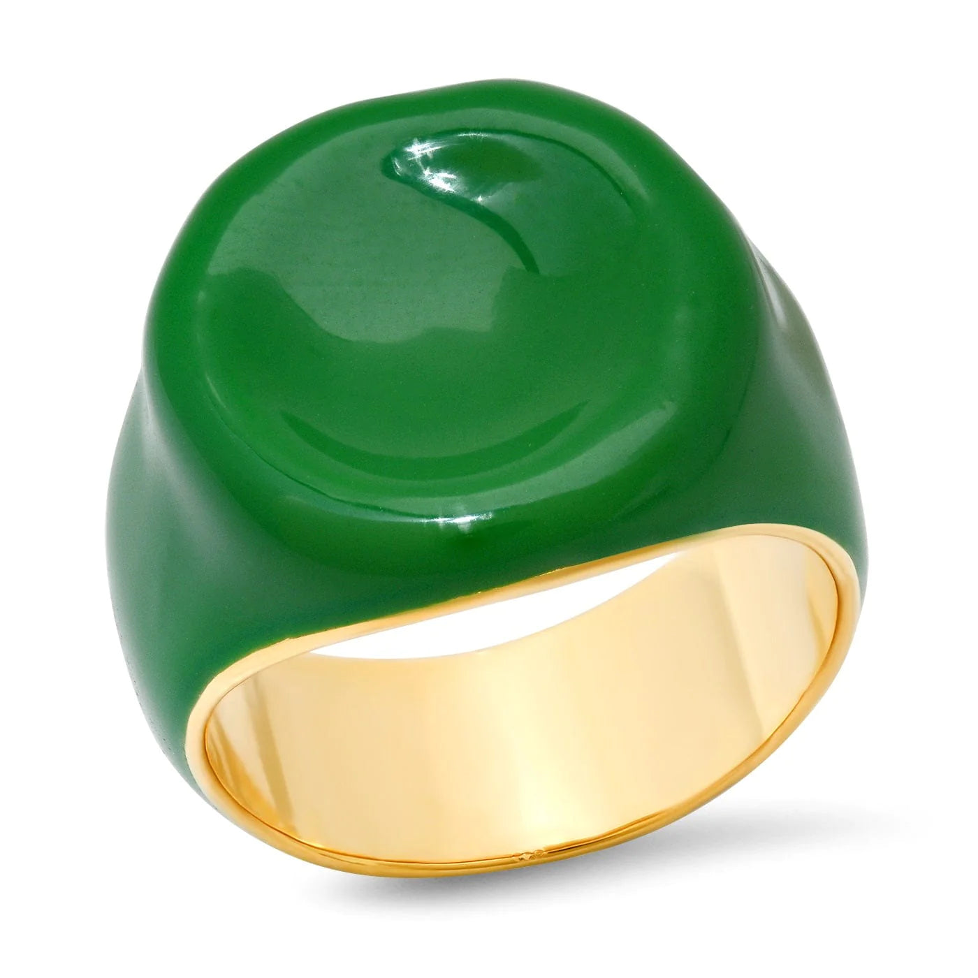 Enamel Signet Ring - Green - FORM + CONTENT