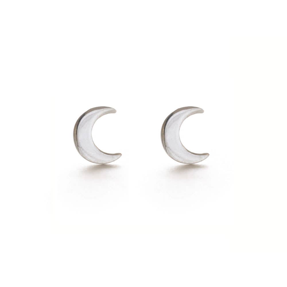 Crescent Moon Stud Earrings - FORM + CONTENT