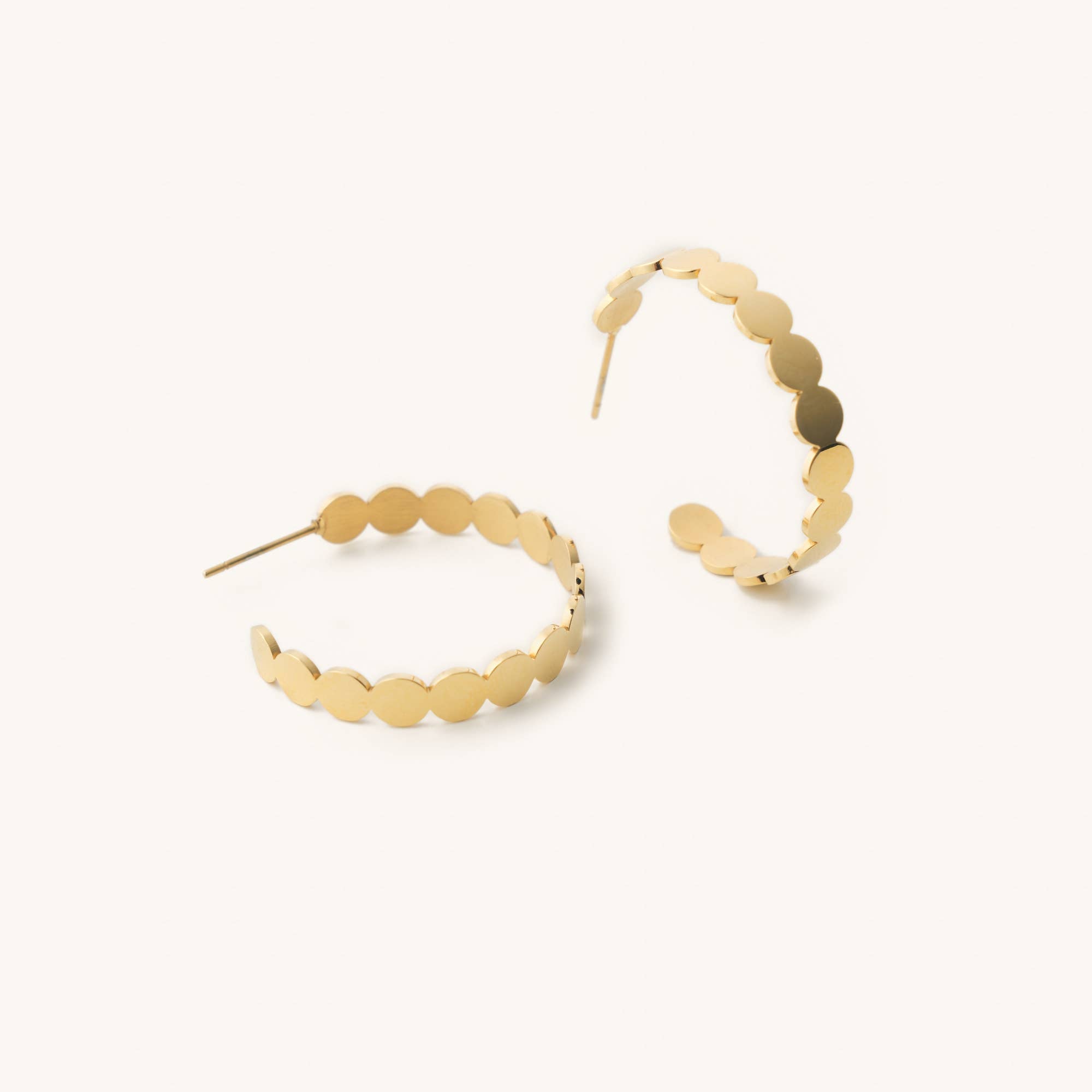 Nikki Smith - 14k Gold Geneva Gold Disk Hoops - FORM + CONTENT