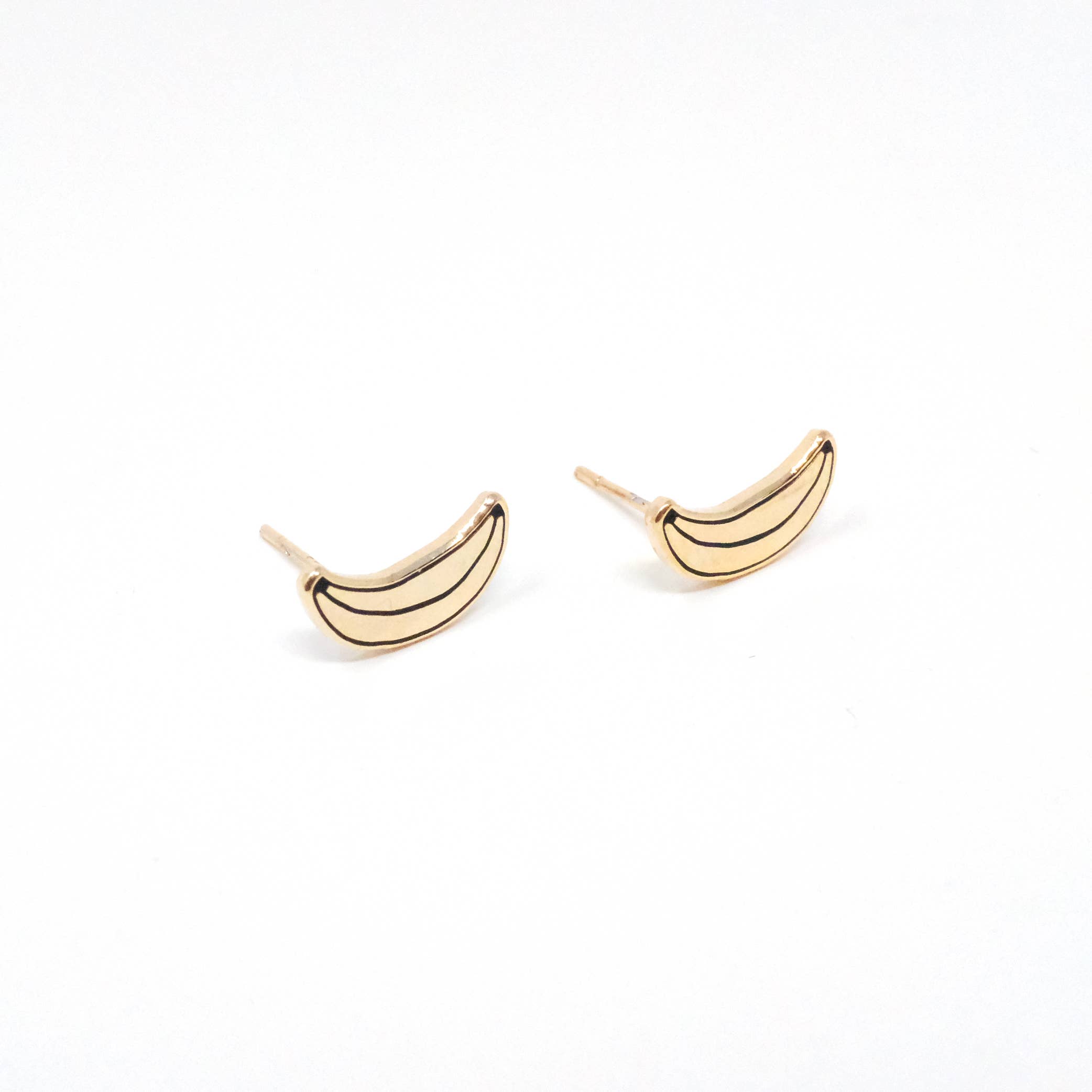 Banana Enamel Stud Earrings - FORM + CONTENT